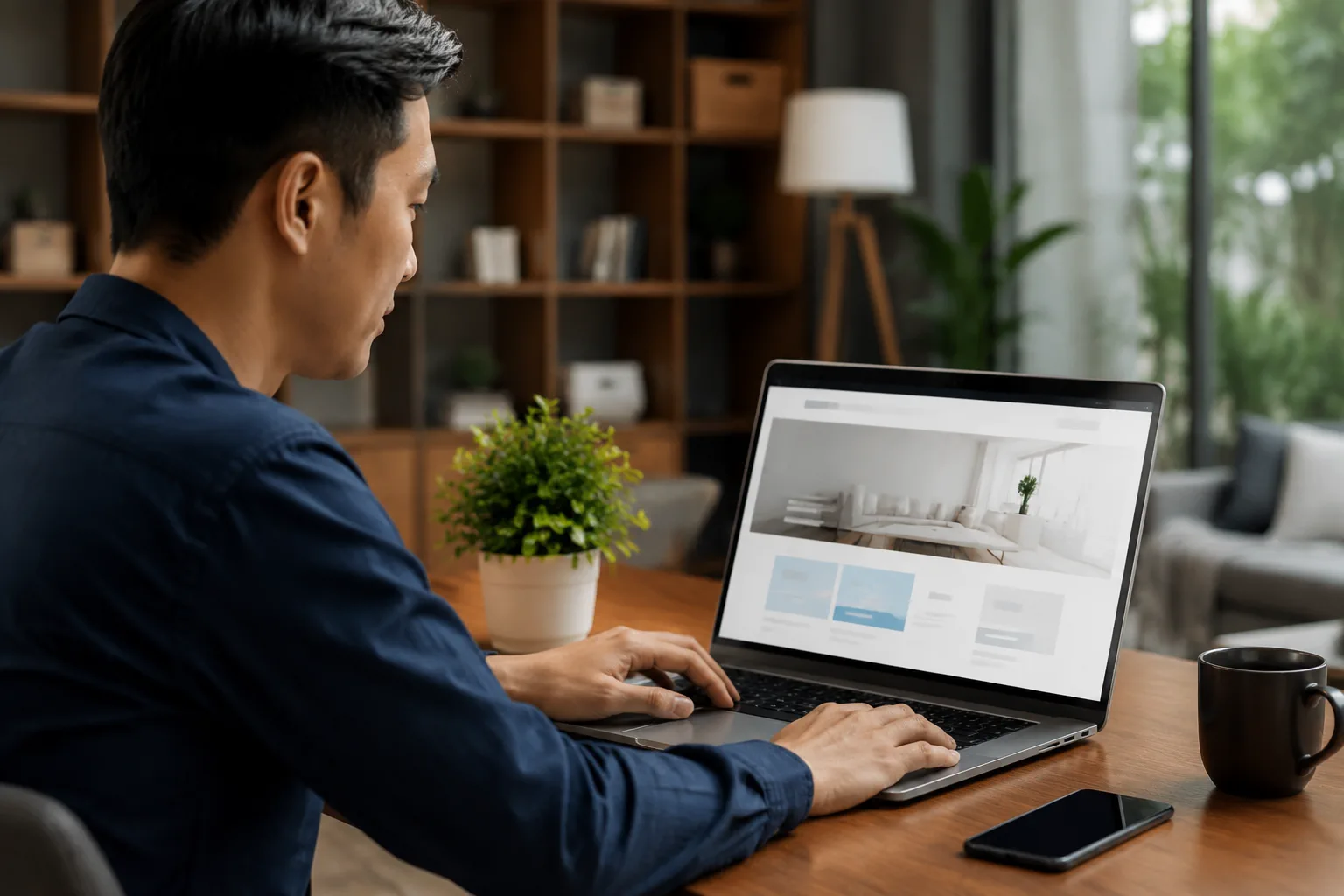 Khách hàng Việt Nam tìm hiểu dịch vụ doanh nghiệp qua trải nghiệm website trên máy tính