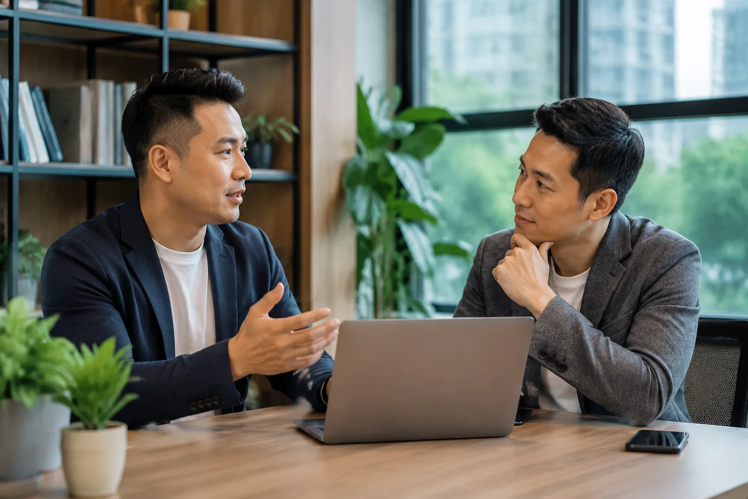 Chủ doanh nghiệp Việt Nam trao đổi với chuyên gia về cách kết nối các trang dịch vụ và sản phẩm trong kế hoạch website