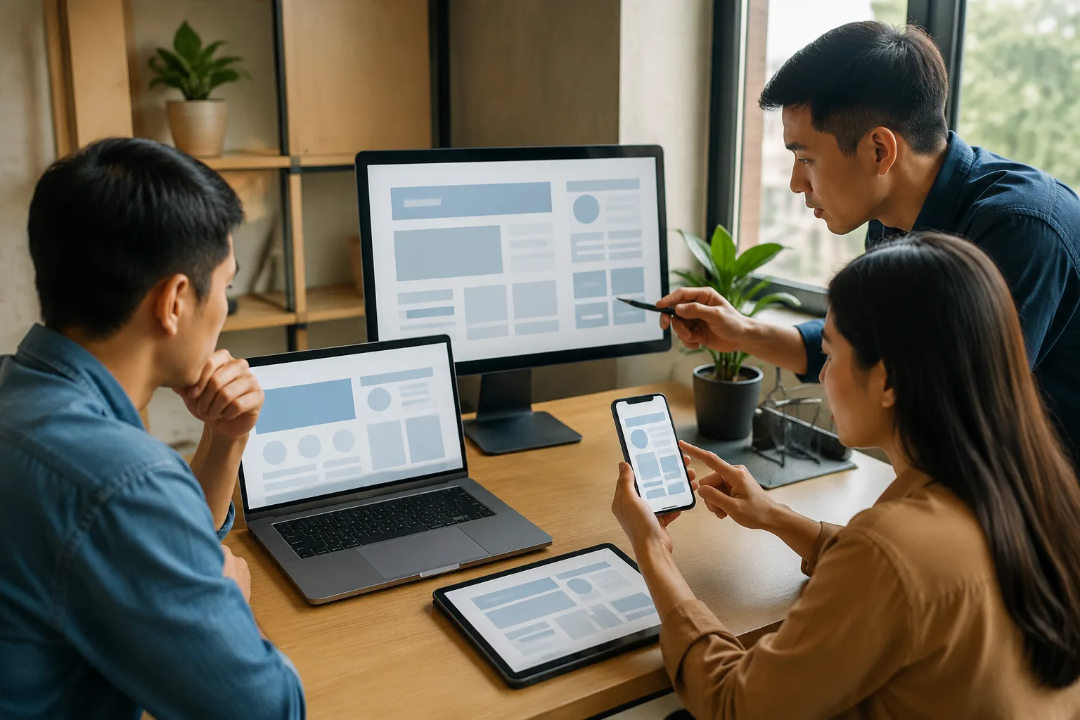 Nhà phát triển website Việt Nam kiểm tra trải nghiệm giao diện trên nhiều thiết bị trong quá trình tối ưu website